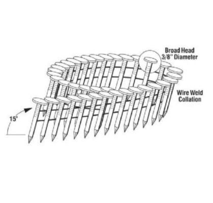 15 Degree E. G. Wire Welded 32mm Pneumatic Coil Nail for Steel Roofing Construction