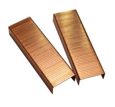 ISO Standard Steel Copper Plating Carton Closing Staples 3518 for Packaging Needs