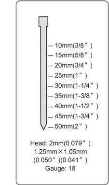 18gauge 2&quot; Air Brad Nail Gun Straight Nailer F50 Reciprocating Type for Precision Work