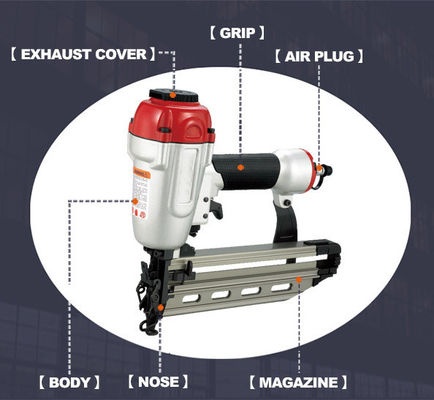16 Gauge Pneumatic Finish Nail Gun Air Brad Nailer T64 None Pneumatic Drill Range