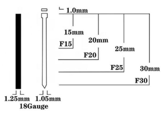 Straight Nail MC-F12 12mm Medium Carbon Steel Black F Nail for Patio Wicker Furniture
