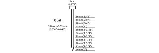 F20 Durable 18 Gauge 20mm Brad Nails for Furniture Decoration